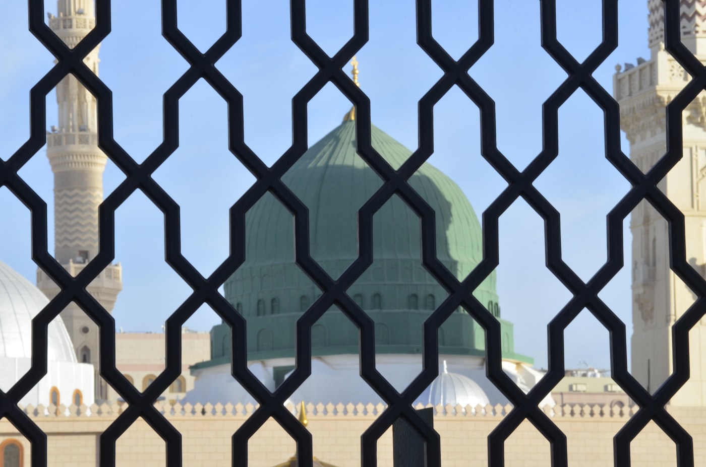 The Green Dome seen through a geometric screen